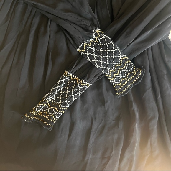 FREE PEOPLE Black Late Night Picnic
Embroidered Smock Mini Dress, Small - Picture 6 of 11